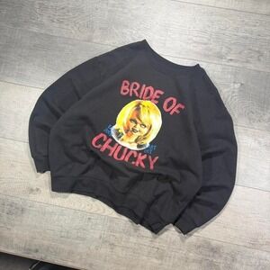 Bride of Chucky black crewneck sweater horror Size XXL